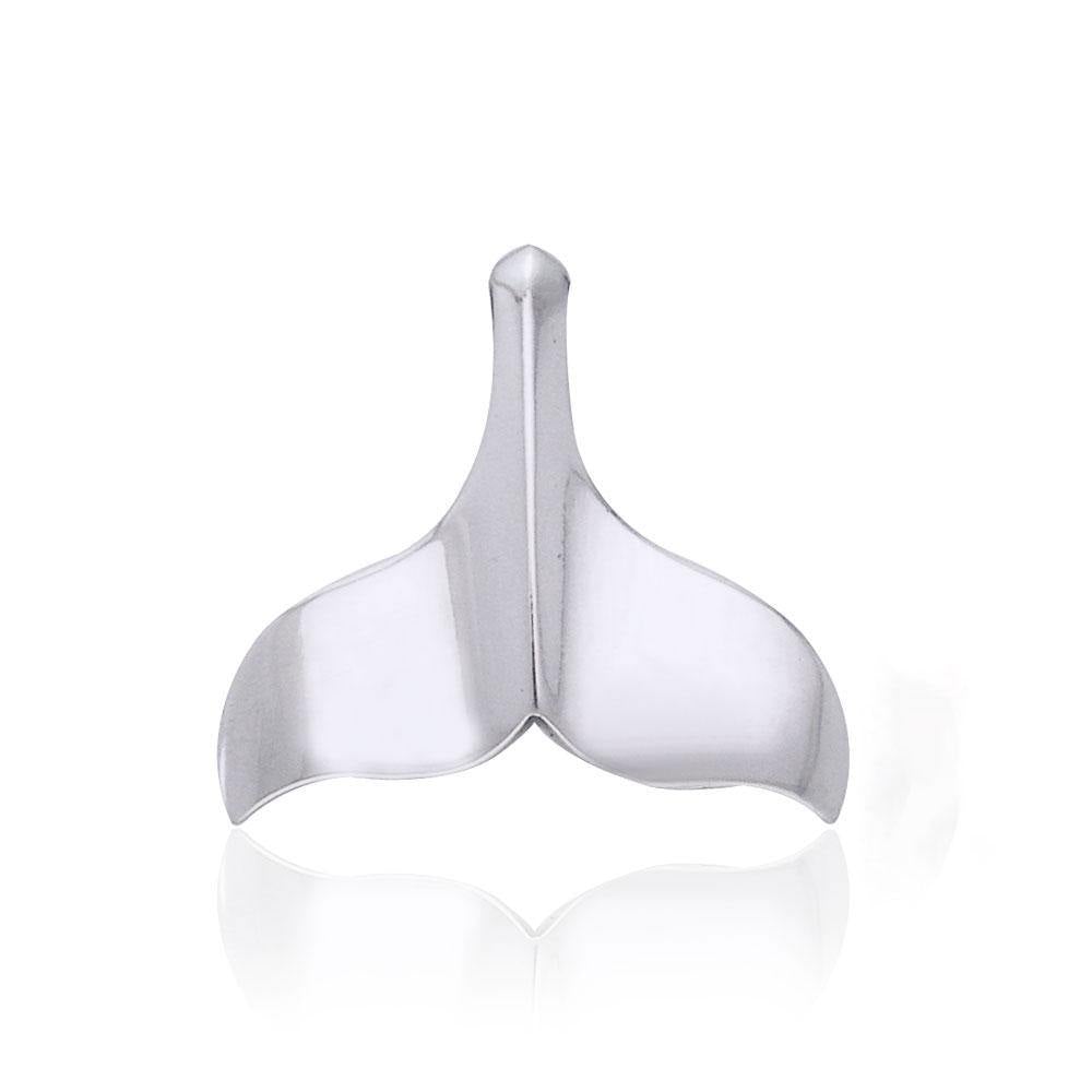Large Whale Tail Pendant (Sterling Silver)