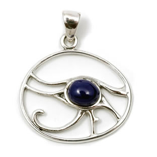 Eye of Horus Pendant with Lapis Lazuli (Sterling Silver)