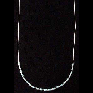 Liquid Silver Chain with Turquoise Beading Necklace