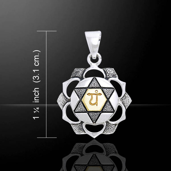 Heart Chakra Pendant (Love) - Sterling Silver & Gold