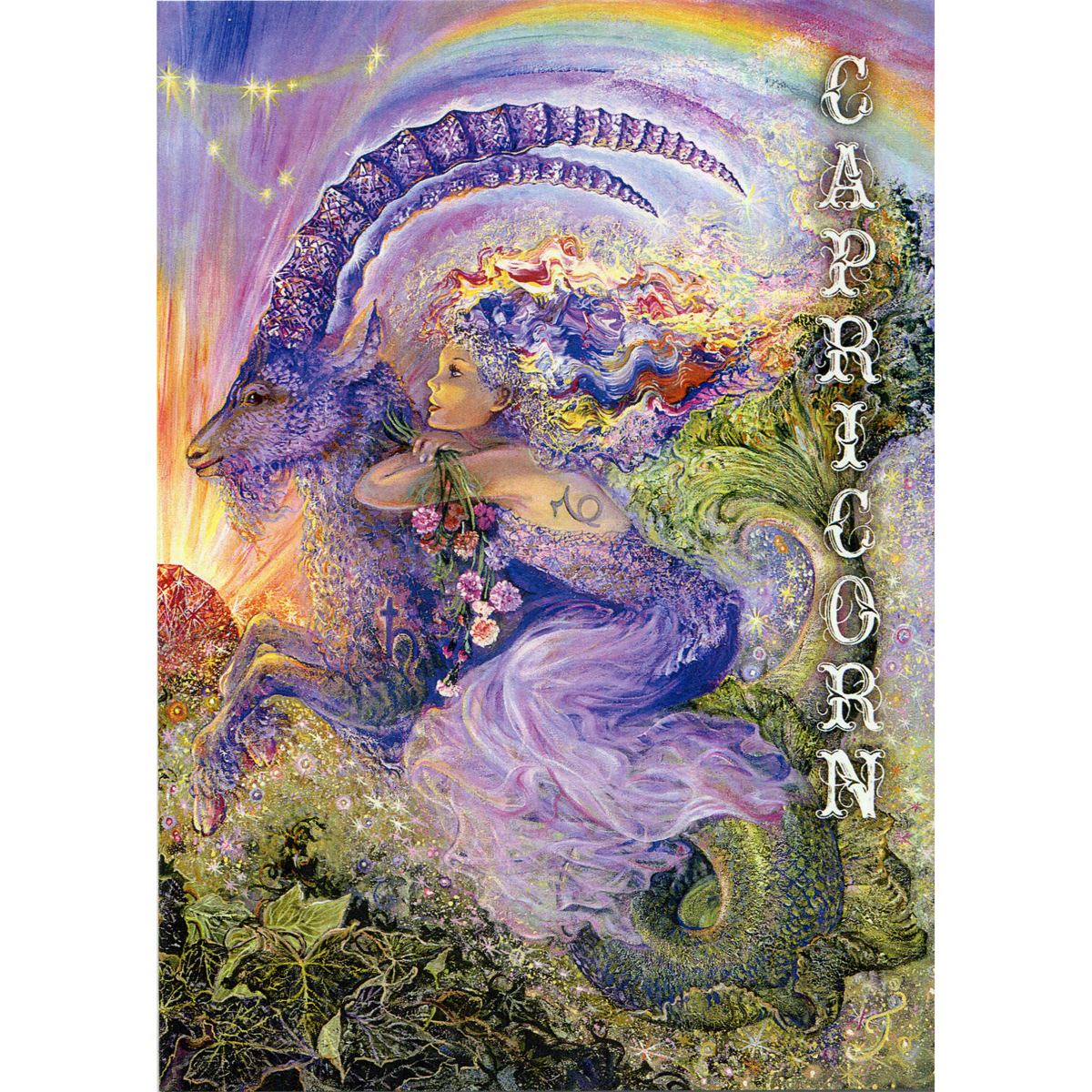 Capricorn Greeting Card (December 22 - January 19) by Josephine Wall