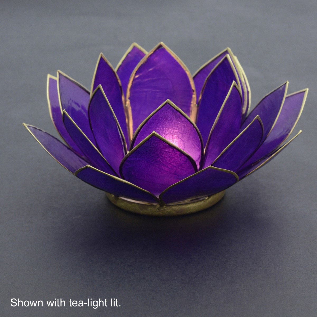 Purple Lotus Flower Tea Light Holder | Crown Chakra