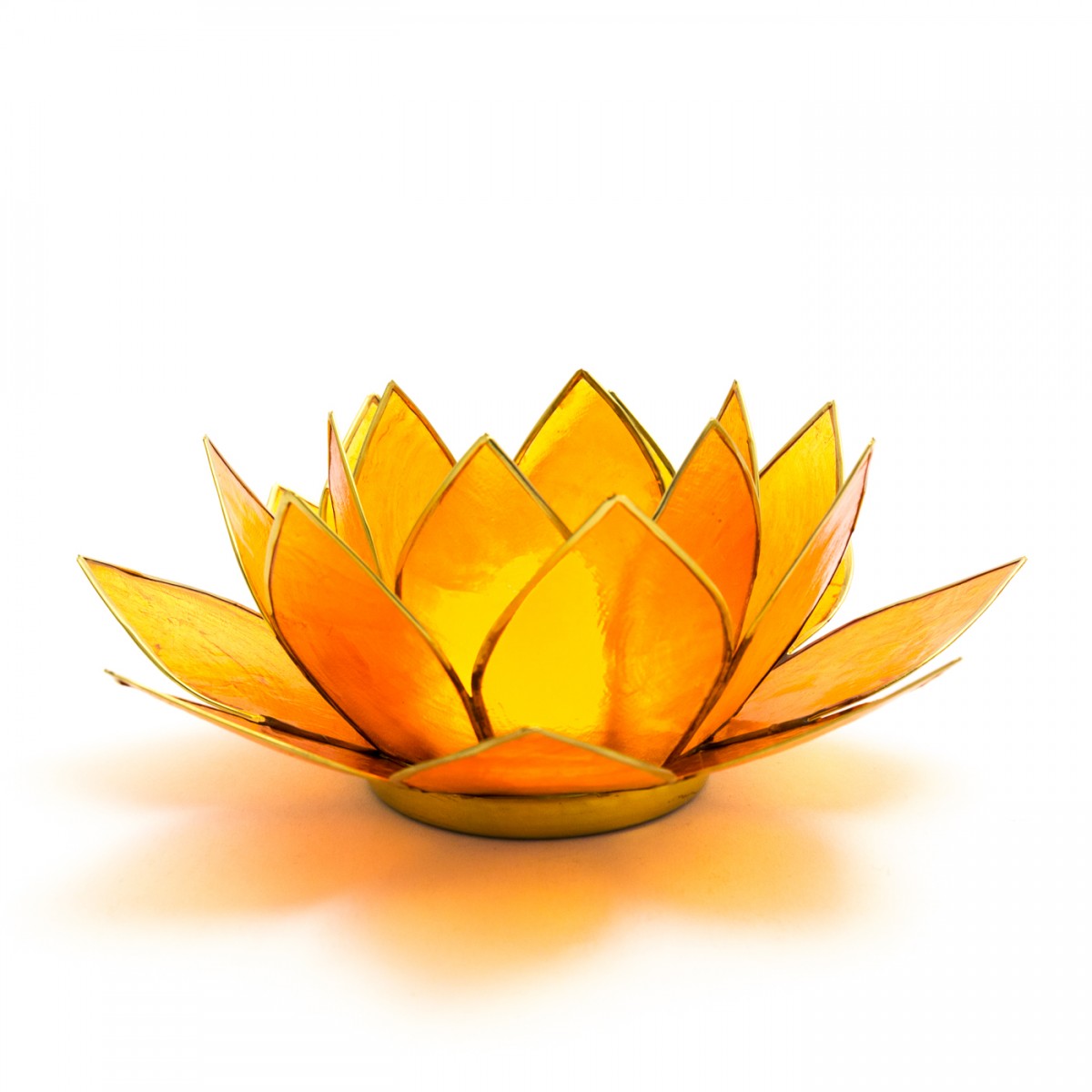 Orange Lotus Flower Tea Light Holder (Sacral Chakra)