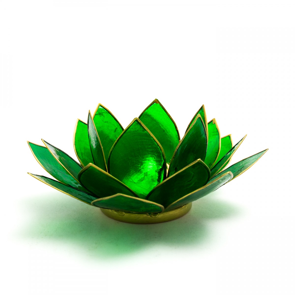Green Lotus Flower Tea Light Holder (Heart Chakra)