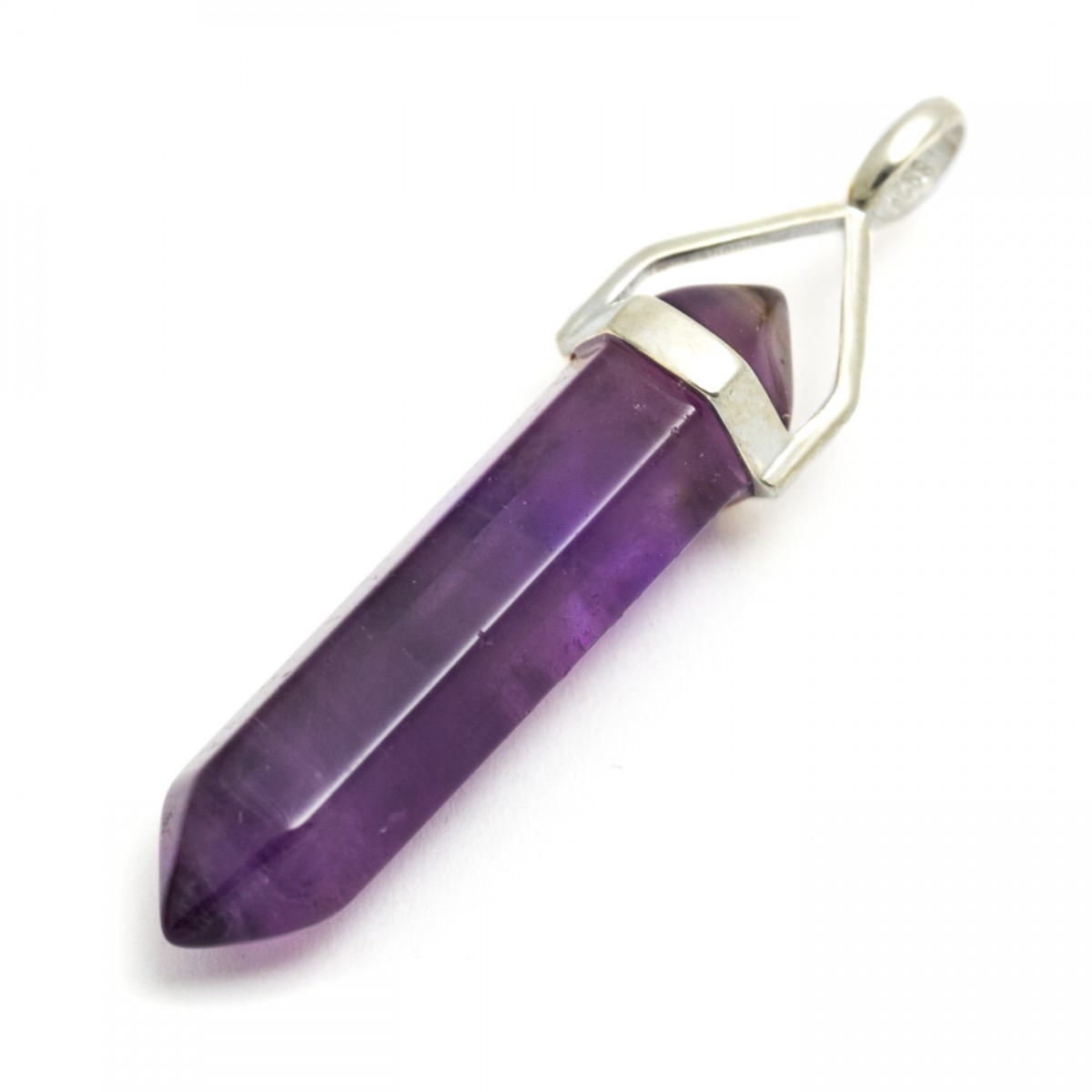 Amethyst Crystal DT Point Pendant (Sterling Silver Setting)