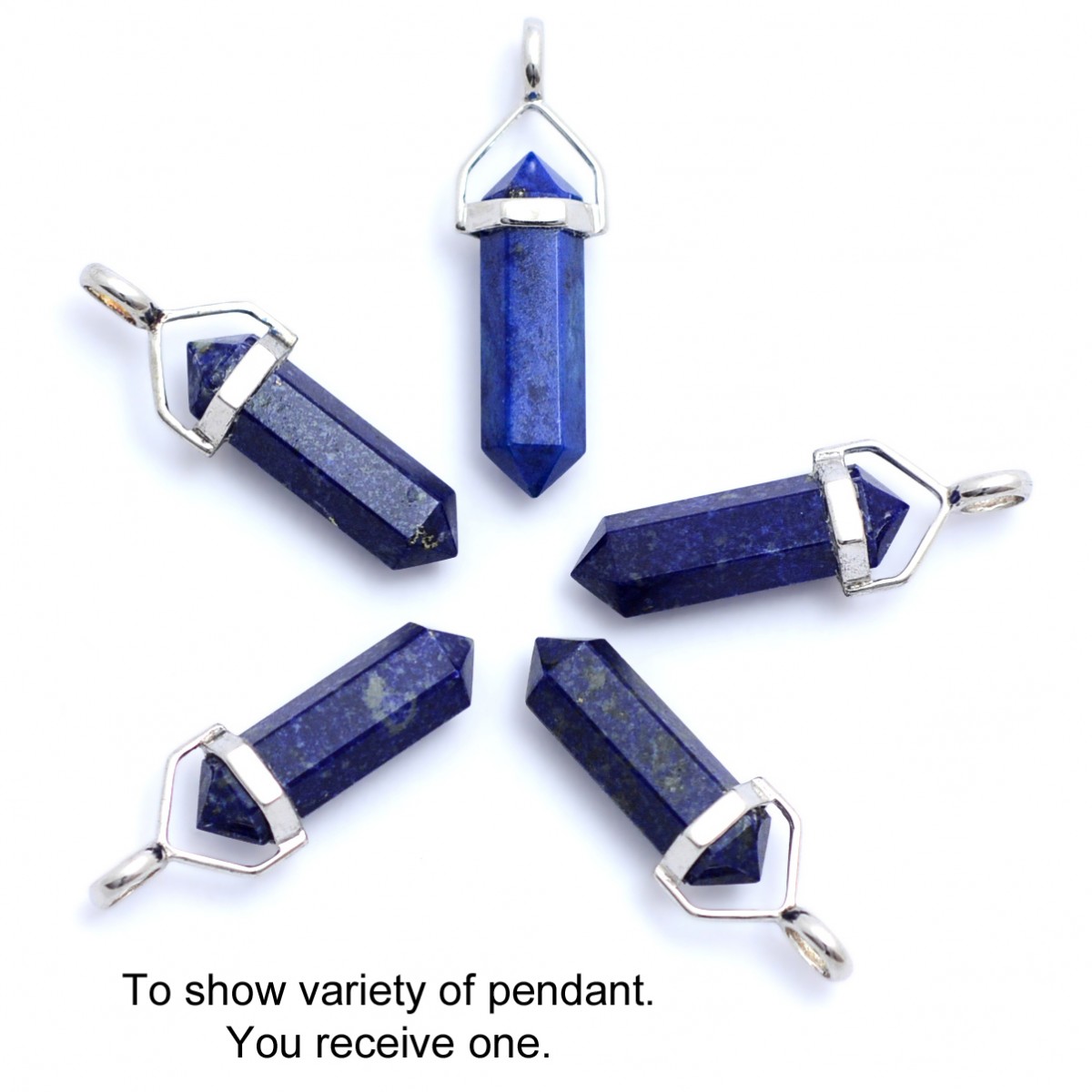 Lapis Lazuli Crystal DT Point Pendant (Sterling Silver Setting) - Smaller