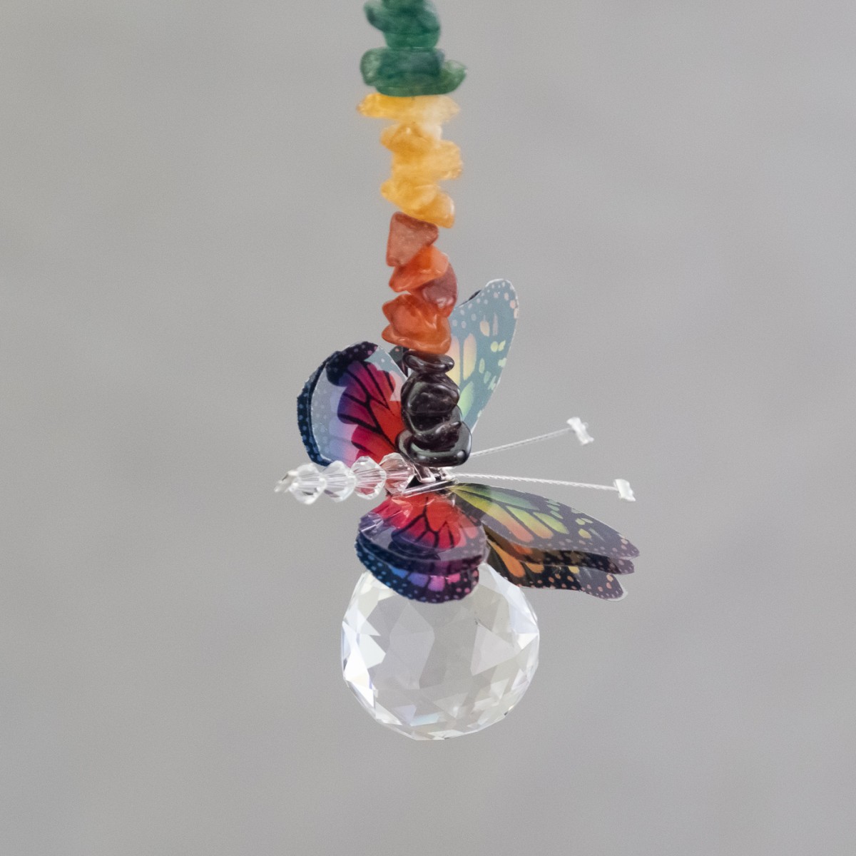 Rainbow Butterfly Lead Crystal Ball (Mini)