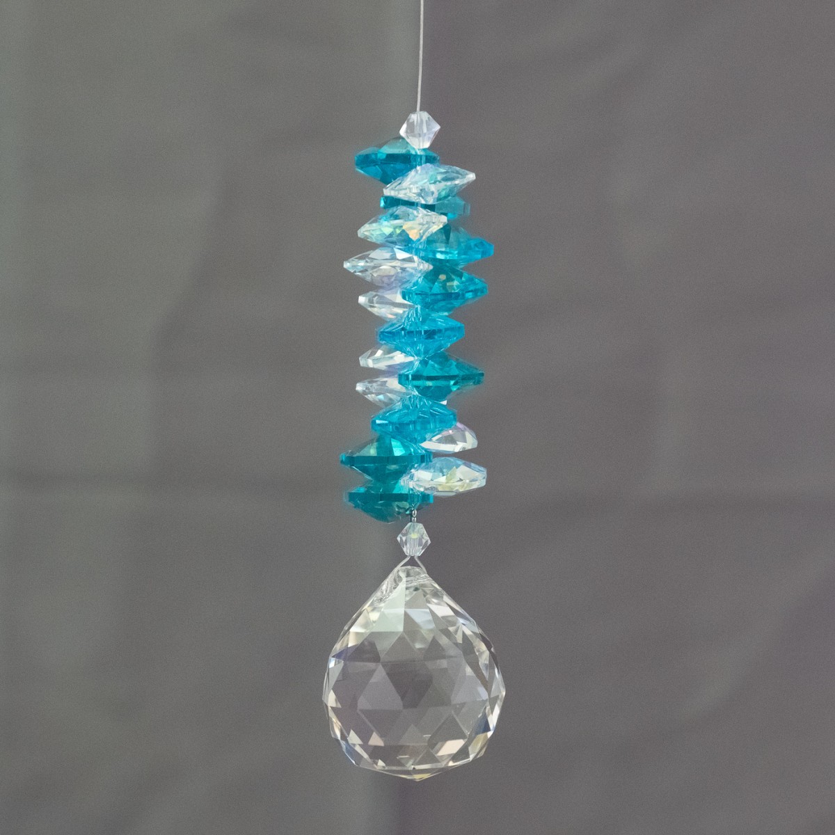 Lead Crystal Diamond Cascade - Ocean