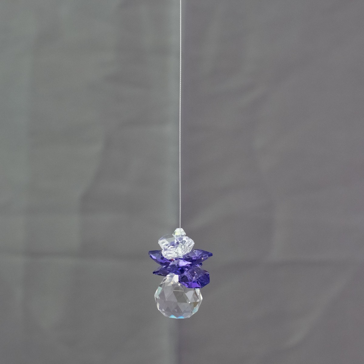 20mm Lead Crystal Sphere with Clear & Purple Suncatchers