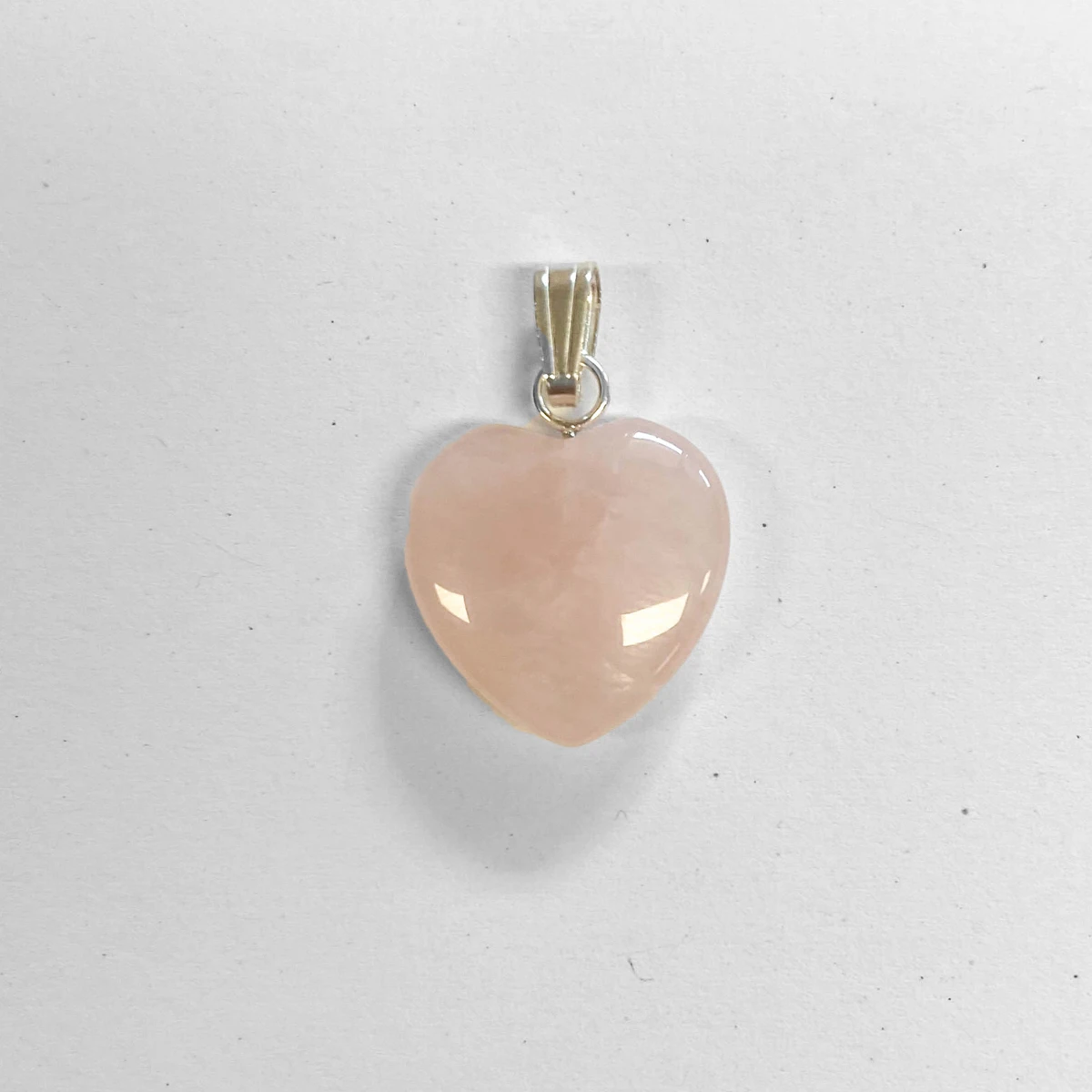 Rose Quartz Crystal Heart Pendant