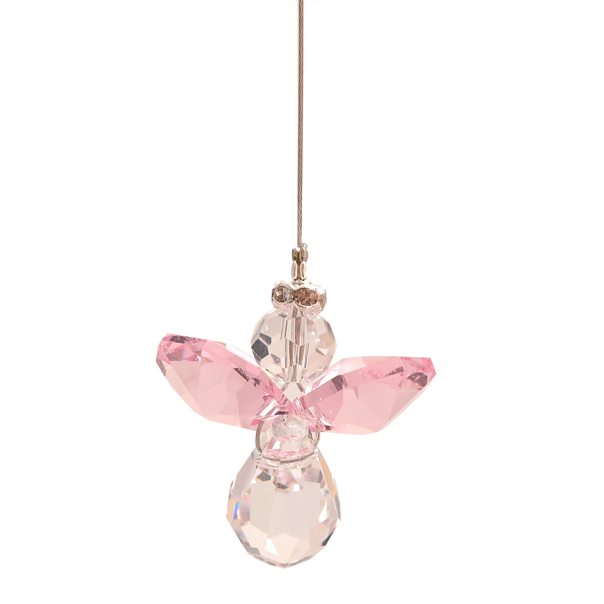 Light Pink Lead Crystal Hanging Angel