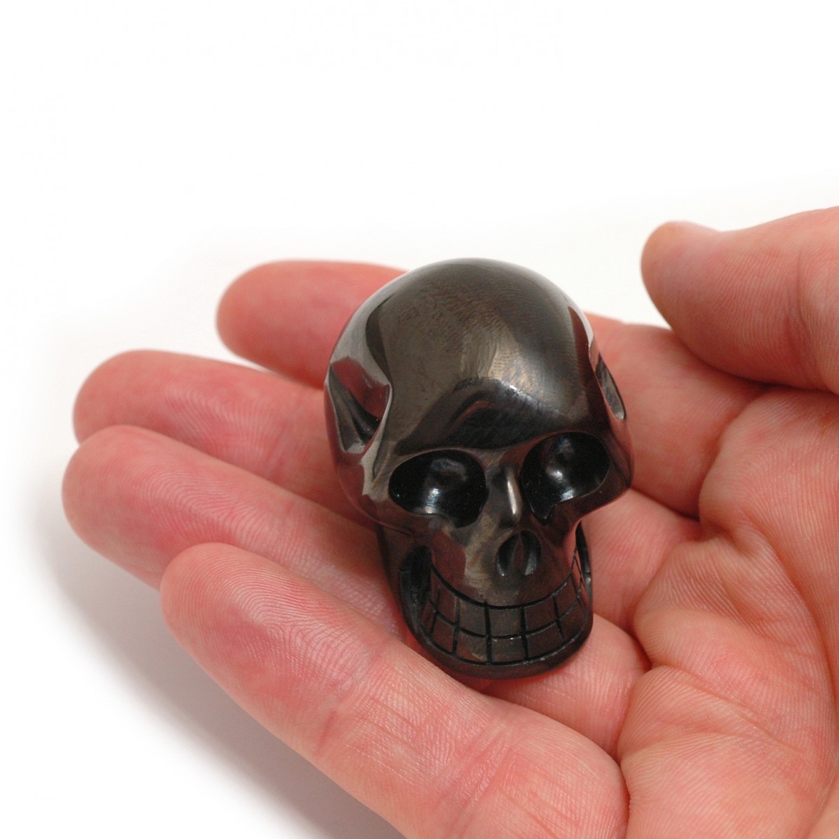 Hand Carved Black Obsidian Crystal Skull (5 cm)