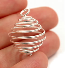 Spiral Crystal Holder (Silver Plated Metal)