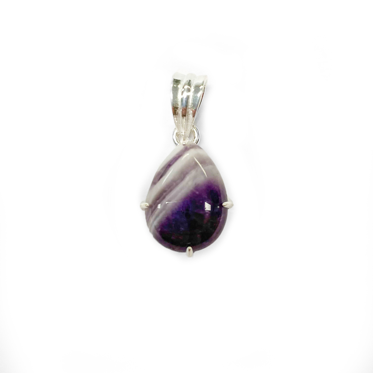 Banded Amethyst Teardrop Pendant