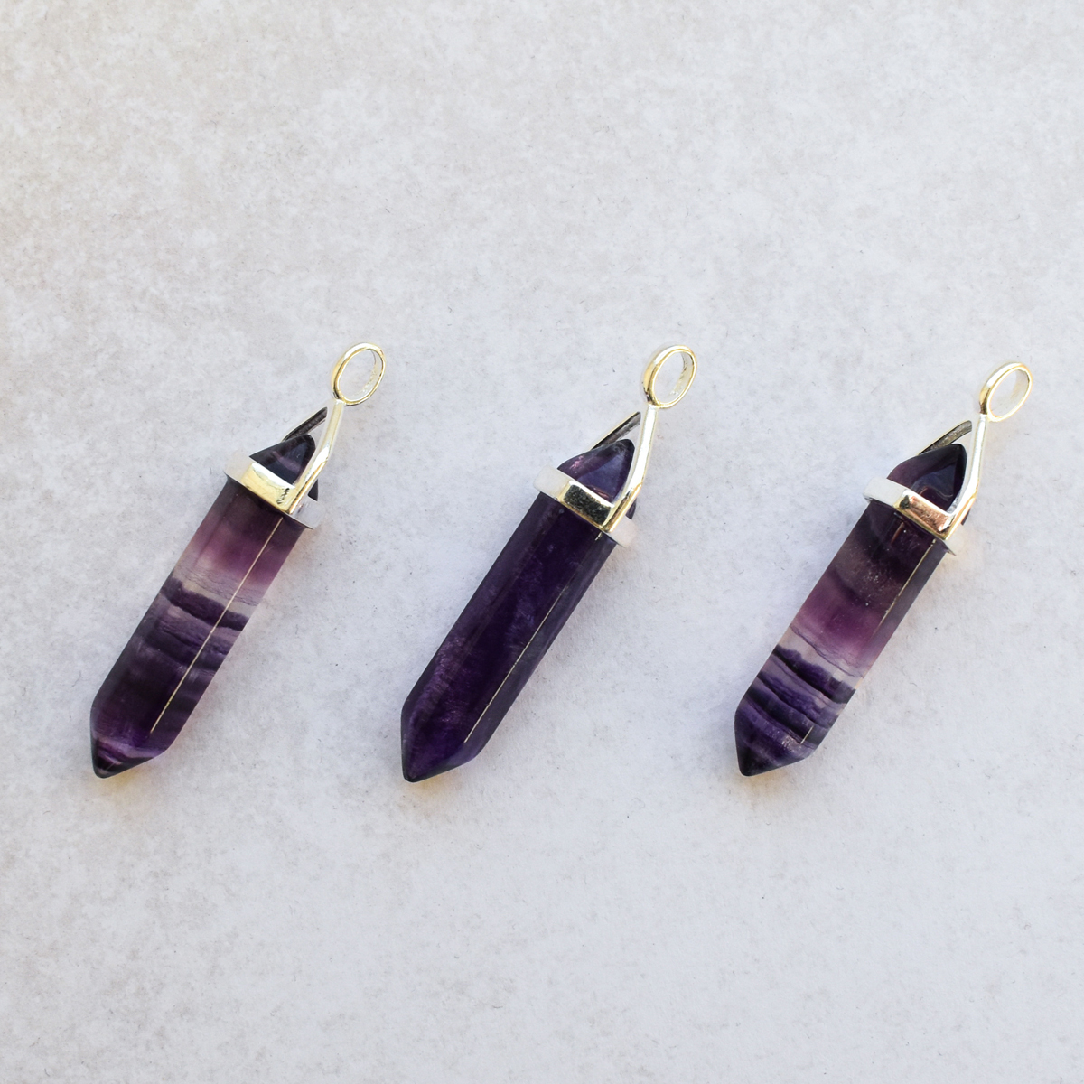 Fluorite DT Crystal Point Pendant (Sterling Silver)