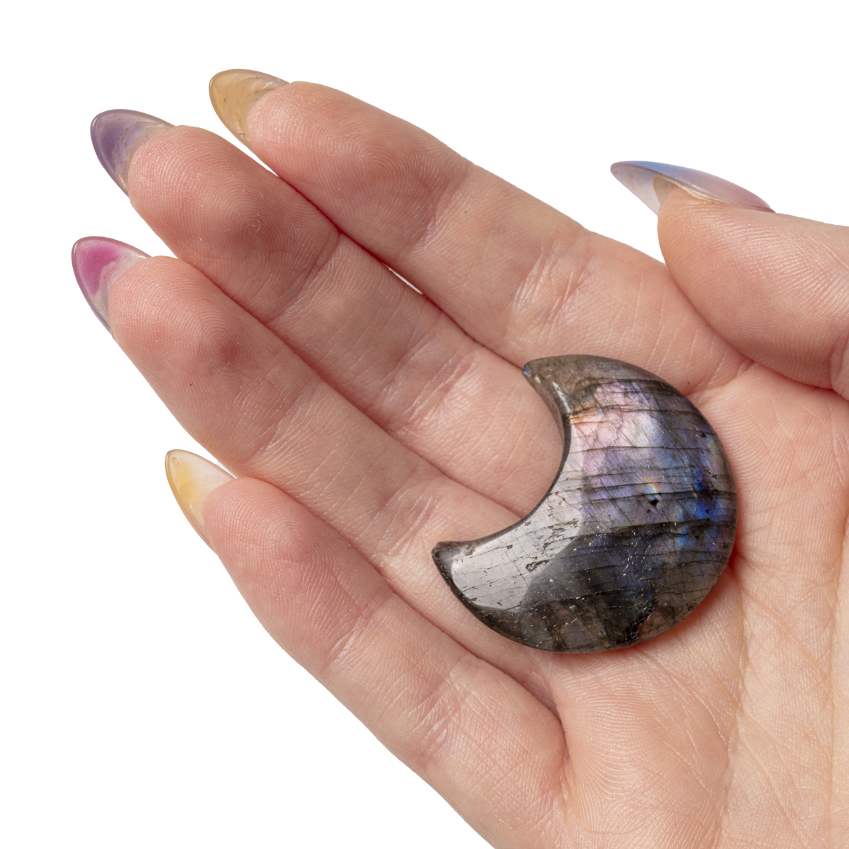 Labradorite Crystal Crescent Moon