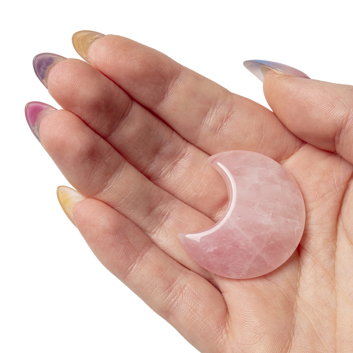 Rose Quartz Crystal Crescent Moon