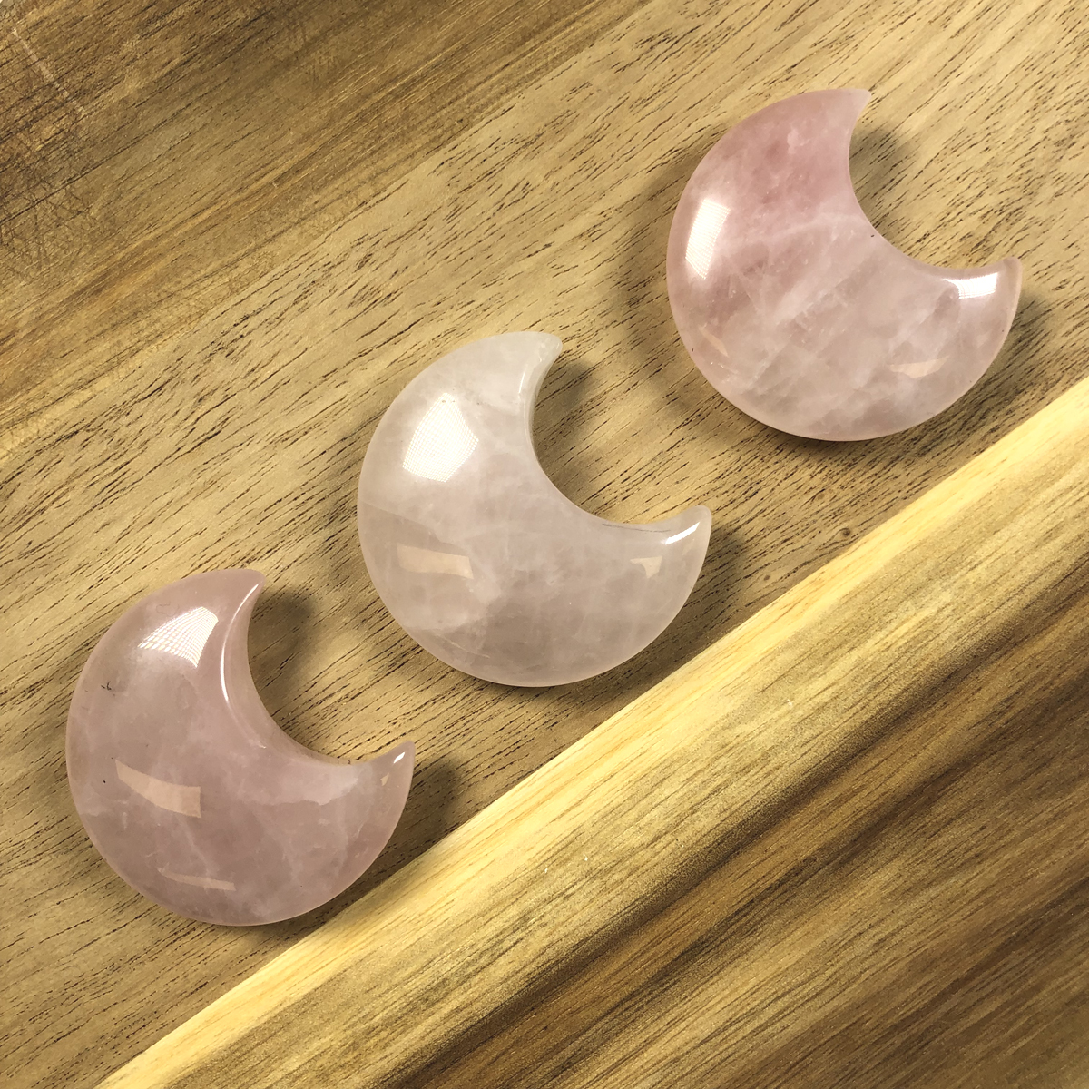 Rose Quartz Crystal Crescent Moon