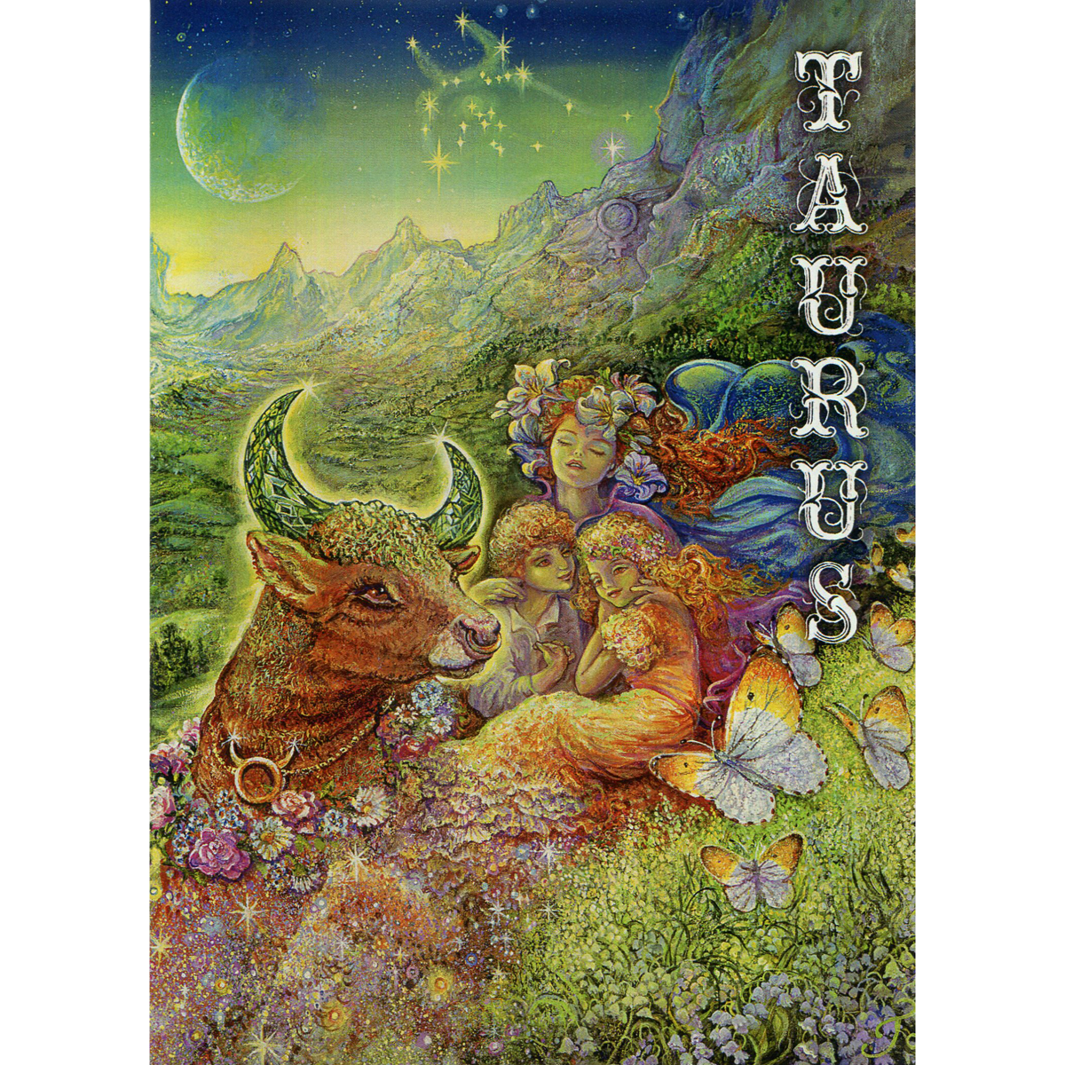 Taurus Greeting Card (April 21 - May 21) by Josephine Wall