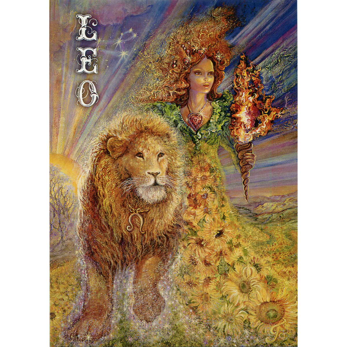 Leo Greeting Card (July 23 - August 22) by Josephine Wall