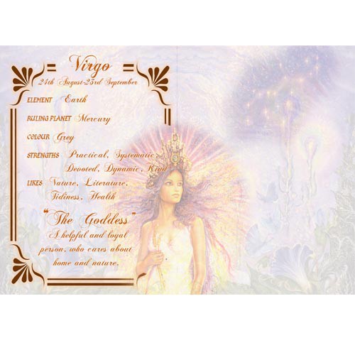 Virgo Greeting Card (August 23 - September 22) by Josephine Wall