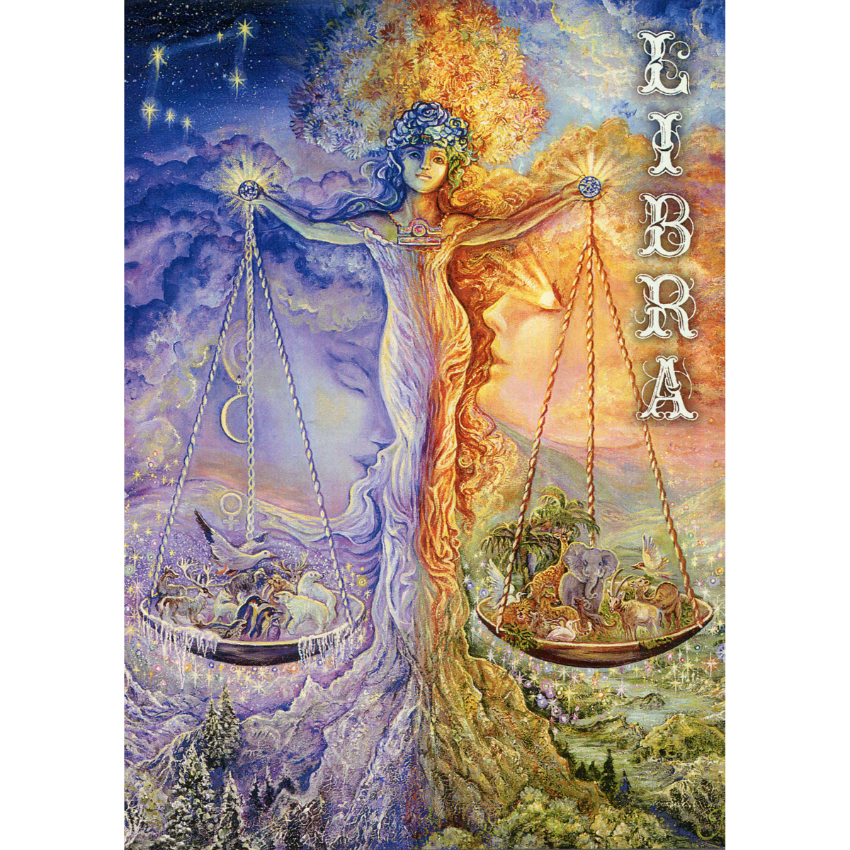 Libra Greeting Card (September 23 - October 23) by Josephine Wall