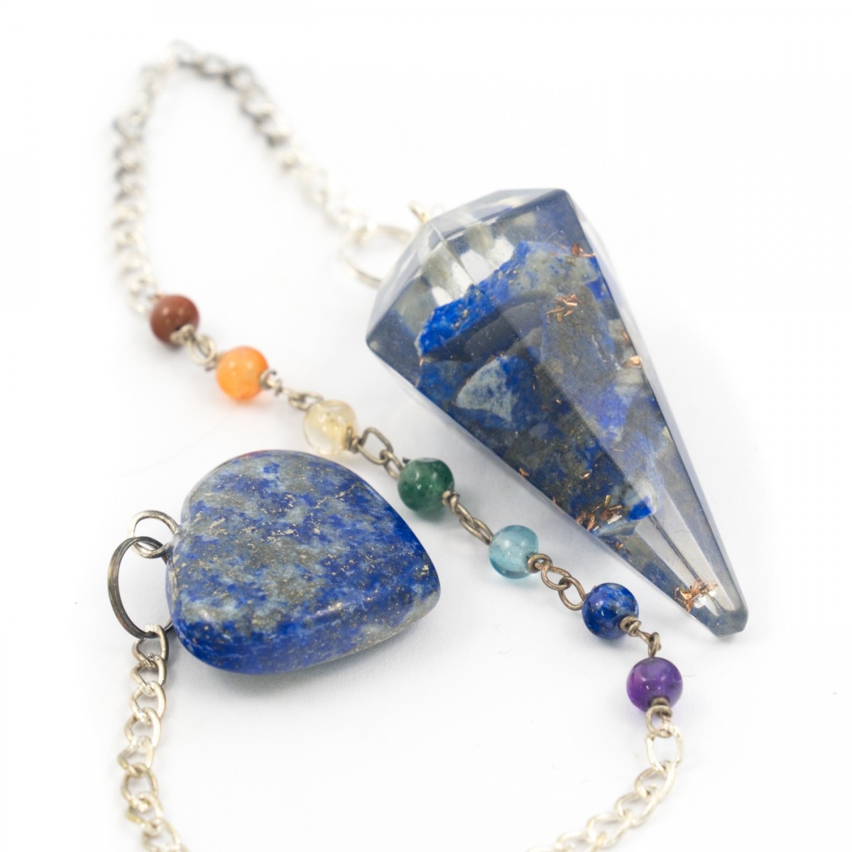 Lapis Orgone Pendulum with Chakra Chain (with Imperfections)