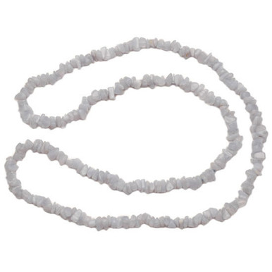 Blue Lace Agate Crystal Chip Necklace | Elasticated Necklace