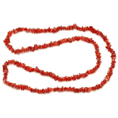 Natural Carnelian Stone Chip Mala / Necklace | Tarot Yoga