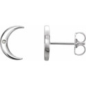 Sterling Silver .005 CTW Diamond Crescent Earrings