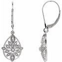 Sterling Silver 1/6 CTW Diamond Granulated Filigree Earrings