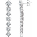 Sterling Silver Cubic Zirconia Seven-Stone Dangle Earrings