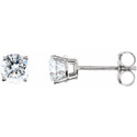 Sterling Silver 4 mm Round Cubic Zirconia Earrings