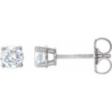 Sterling Silver 4.5 mm Round Cubic Zirconia Earrings