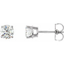 Sterling Silver 6 mm Round Cubic  Zirconia Earrings