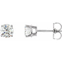 Sterling Silver 7 mm Round Cubic Zirconia Earrings