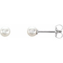 Sterling Silver 4-4.5 mm Freshwater Cultured Pearl Earrings