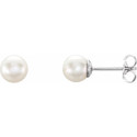 Sterling Silver 6-6.5 mm Freshwater Cultured Pearl Earrings