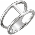 Sterling Silver 11.3 mm Negative Space Ring