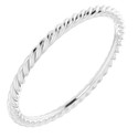 Sterling Silver 1.5 mm Skinny Rope Band Size 5.5
