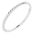 Sterling Silver 1.5 mm Skinny Rope Band Size 8