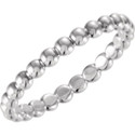 Sterling Silver 2.5 mm Beaded Stackable Ring Size 8