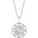 Sterling Silver 1/5 CTW Diamond Granulated Filigree 18" Necklace