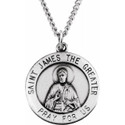 Sterling Silver 18 mm St. James Medal 18" Necklace