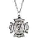 Sterling Silver 25.25 mm St. Florian 24" Necklace
