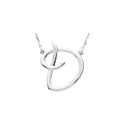 Sterling Silver Script Initial D 16" Necklace