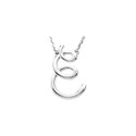 Sterling Silver Script Initial E 16" Necklace