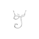 Sterling Silver Script Initial J 16" Necklace