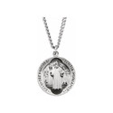 Sterling Silver 18.5 mm St. Benedict Medal Necklace