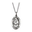 Sterling Silver 23.25x16 mm St. Anthony of Padua Medal Necklace